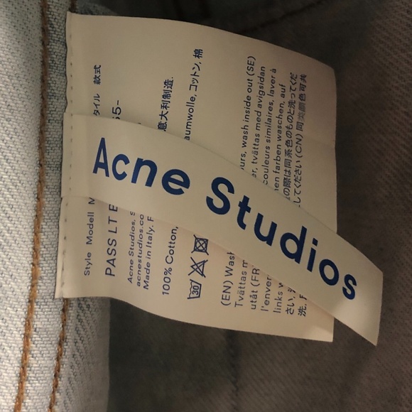 ACNE STUDIOS UNISEX DENIM JEAN JACKET LT WASH ITALY SZ 44 WESTERN CORE - Picture 8 of 11
